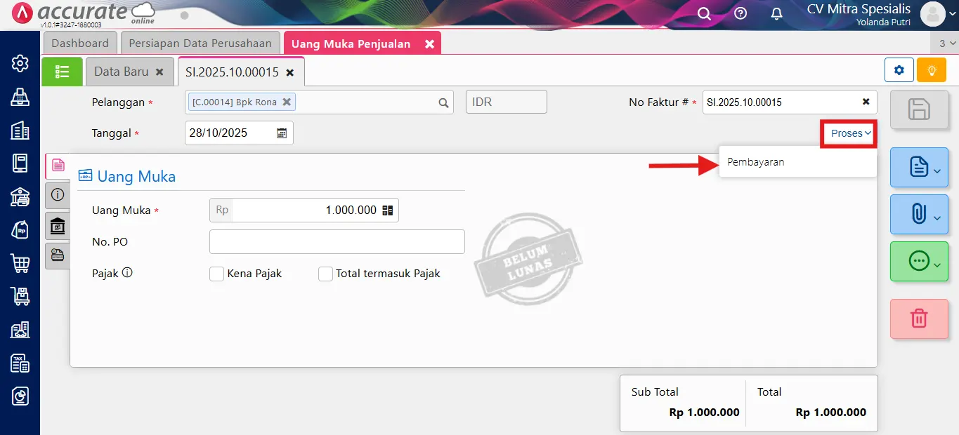 mencatat penjualan gift voucher